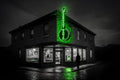 The Verdant Banjo — interior view, Jason Janes at the bar